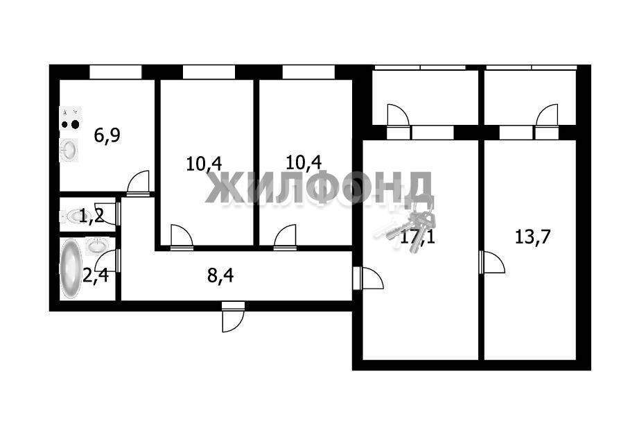 квартира г Новосибирск ул Зорге 229 Площадь Маркса фото 25