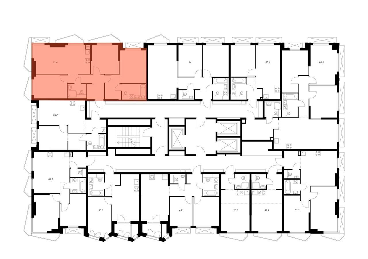 квартира г Москва метро Озерная ул Никулинская з/у 33 А/Б, корп. 4. 4 фото 2