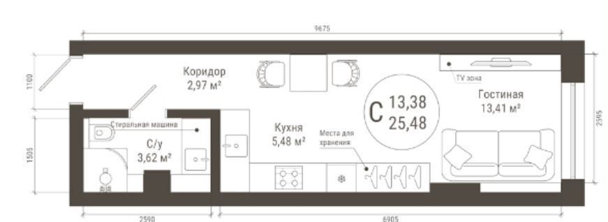 квартира г Уфа р-н Кировский ул Менделеева 137 фото 12