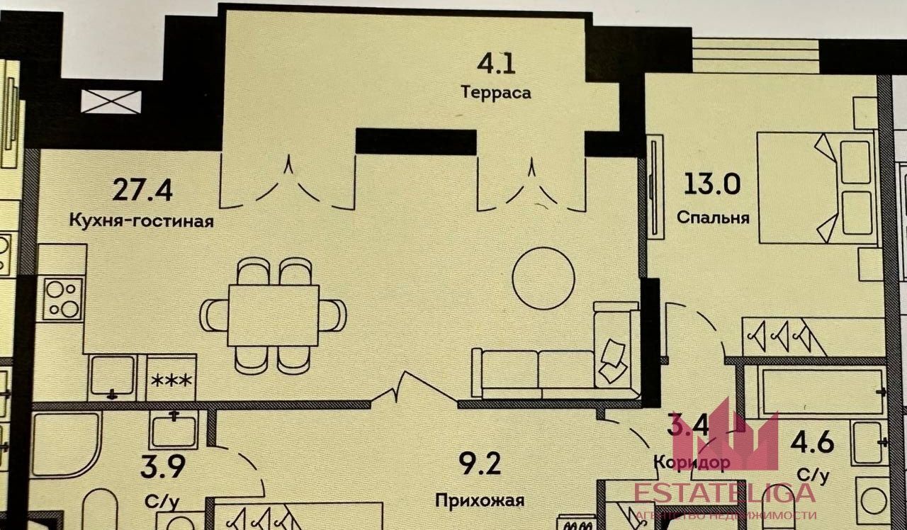 квартира г Москва метро Калужская ул Архитектора Власова 71к/2 фото 4