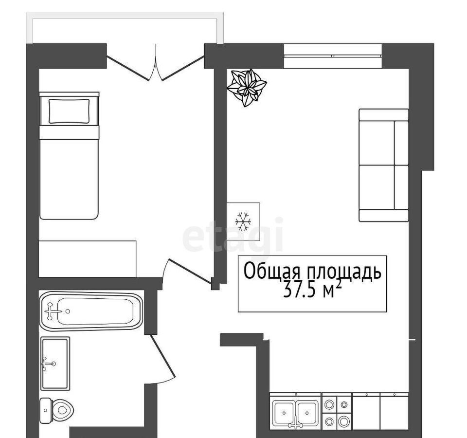 квартира г Новосибирск р-н Калининский ул Дунаевского 14/1 фото 22