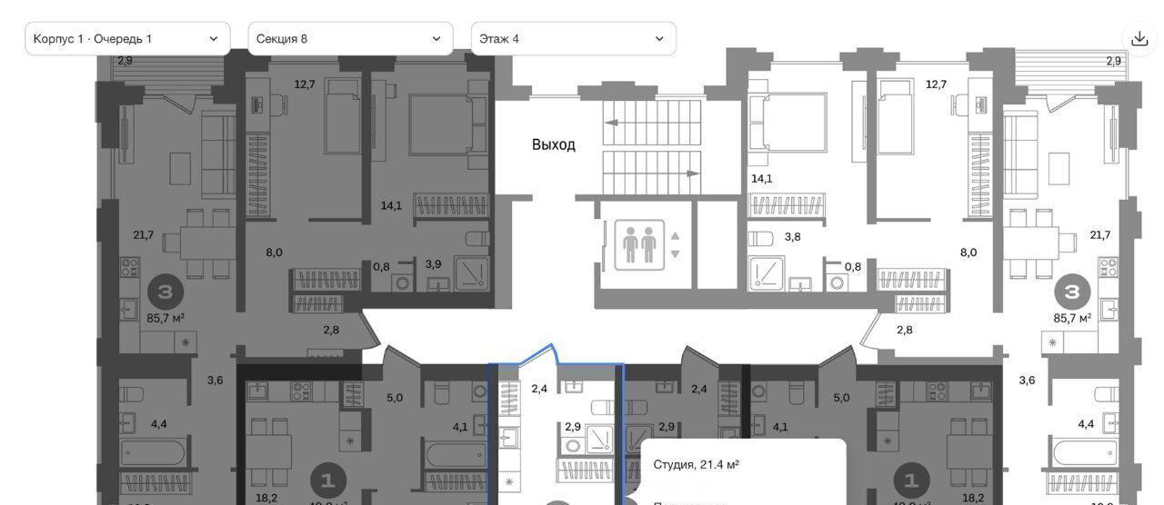 квартира г Москва метро Бульвар Рокоссовского ул Тагильская 6/1 фото 7