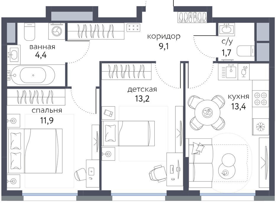 квартира г Москва метро Бульвар Рокоссовского ВАО Метрогородок ЖК «Сиреневый парк» фото 1