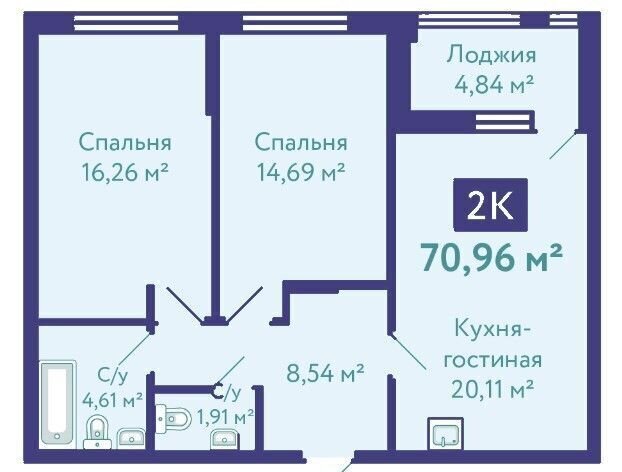 квартира г Тюмень р-н Ленинский ул Павла Никольского 2 ЖК «Акватория» Ленинский административный округ фото 2