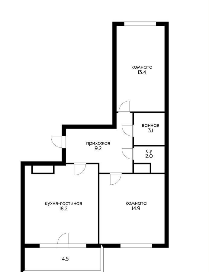 квартира г Краснодар р-н Прикубанский ул Домбайская 55к/6 ЖК «Свобода» фото 2