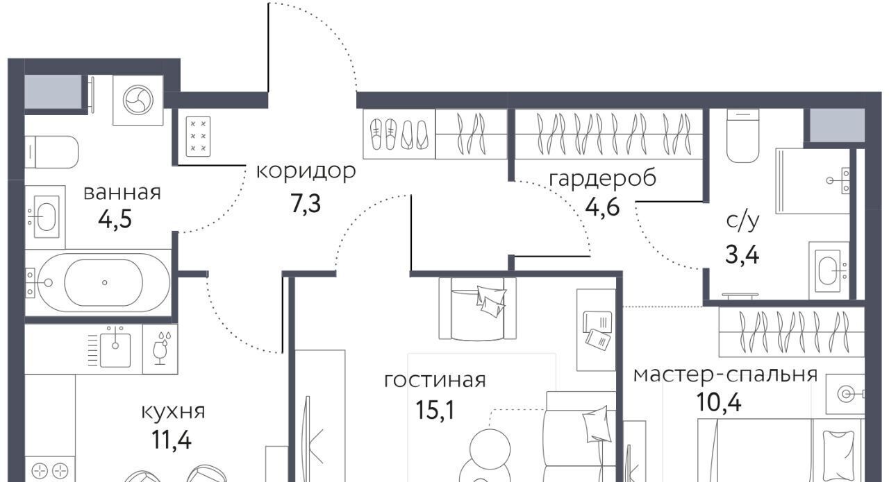 квартира г Москва метро Бульвар Рокоссовского ЖК «Сиреневый парк» фото 1