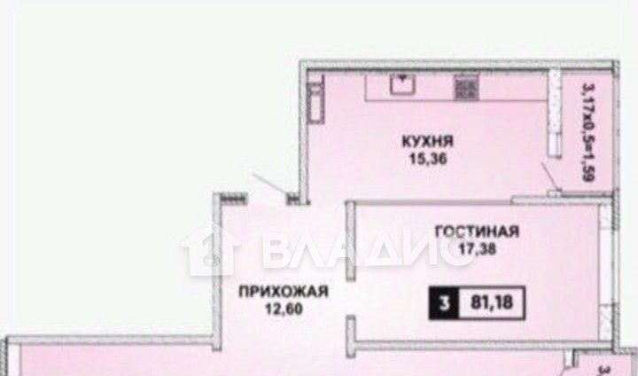 квартира г Краснодар р-н Прикубанский ул им. Героя Яцкова И.В. 19 фото 20