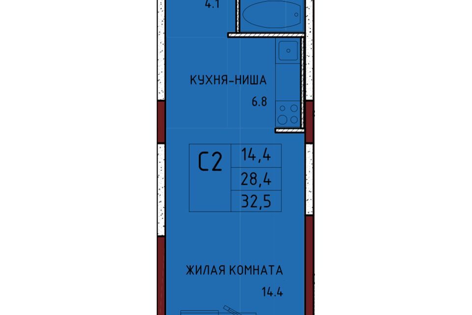 квартира р-н Ленинский с Осиновая Гора муниципальное образование Тула, микрорайон Левобережный фото 1