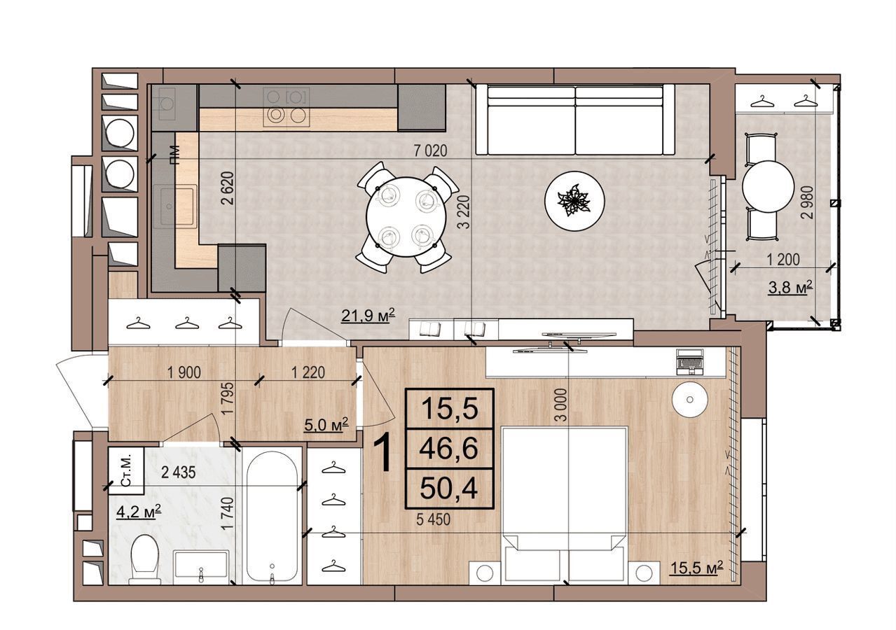 квартира г Рязань р-н Московский ул Медицинская 5 ЖК Skyline корп. 2 фото 14