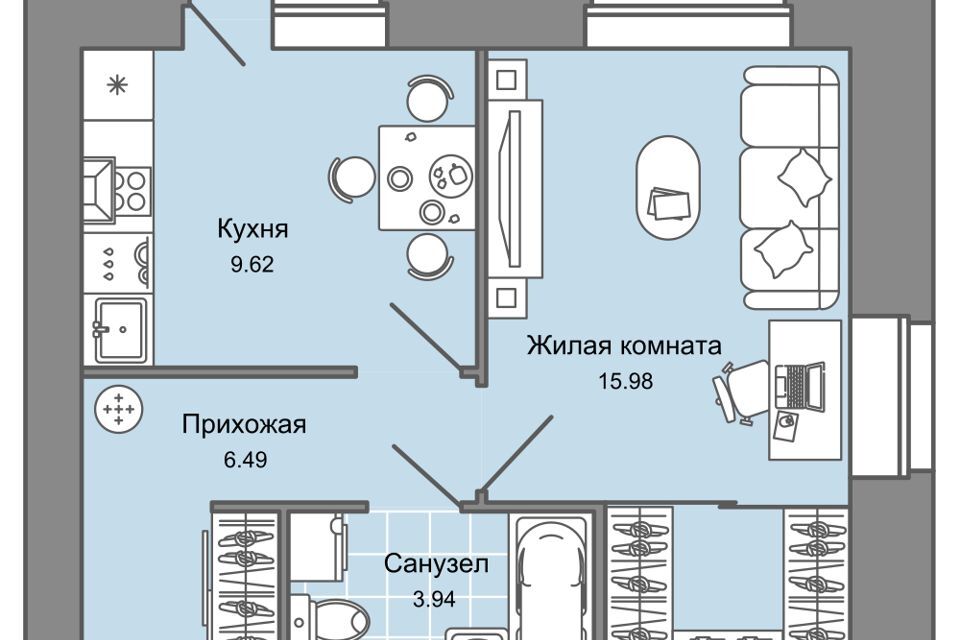 квартира г Киров р-н Ленинский ул Дмитрия Козулева 2к/1 муниципальное образование Киров фото 1