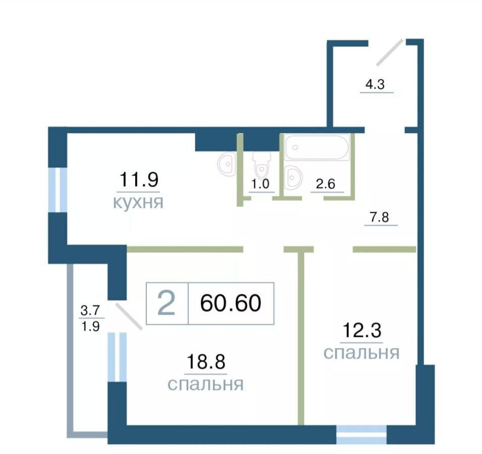 квартира г Красноярск р-н Железнодорожный ул Дубровинского 110б фото 4