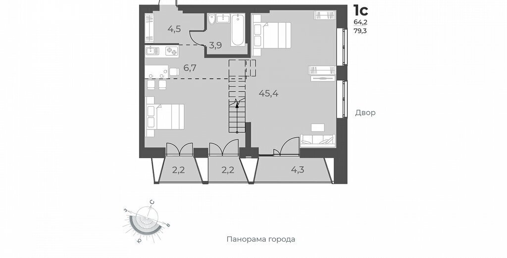 квартира г Новосибирск р-н Заельцовский Заельцовская ул Аэропорт 60 фото 1