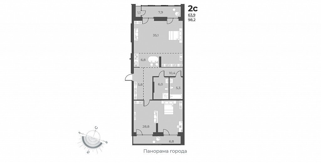 квартира г Новосибирск Заельцовская ул Аэропорт 60 фото 1