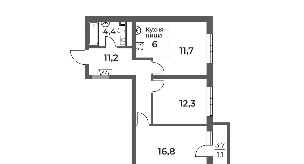 квартира г Новокузнецк р-н Центральный ул Уфимская 6 фото 1