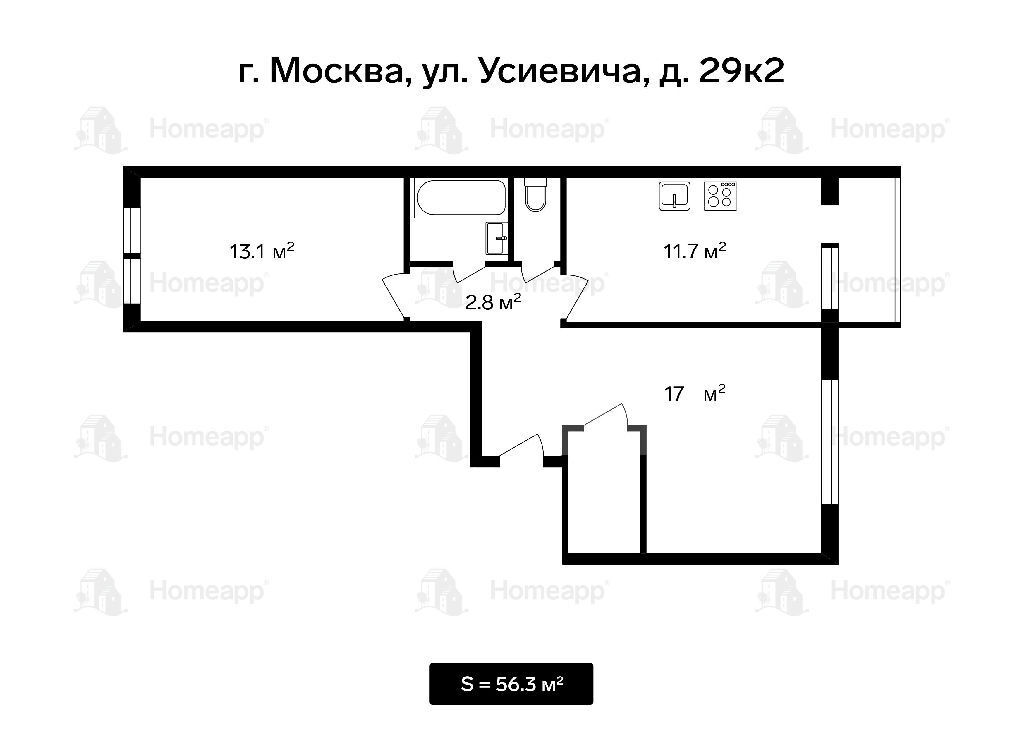 квартира г Москва метро Сокол ул Усиевича 29к/2 фото 28