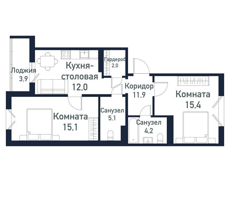 квартира р-н Сосновский п Пригородный ул Ласковая 5 Кременкульское сельское поселение фото 1