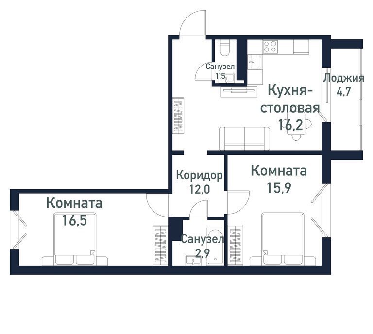 квартира р-н Сосновский п Пригородный ул Ласковая 3 Кременкульское сельское поселение фото 1