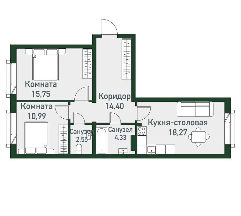 квартира г Миасс снт Вишневый Кременкульское сельское поселение, 12-я улица фото 1