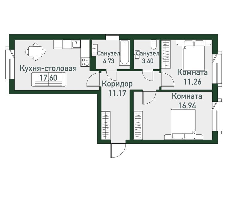 квартира г Миасс снт Вишневый Кременкульское сельское поселение, 12-я улица фото 1