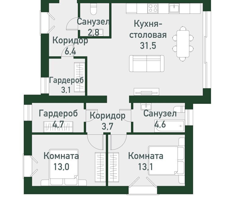 квартира р-н Сосновский п Западный р-н мкр Привилегия Кременкульское сельское поселение фото 1