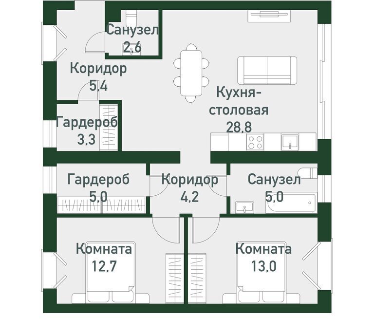 квартира р-н Сосновский п Западный р-н мкр Привилегия Кременкульское сельское поселение фото 1