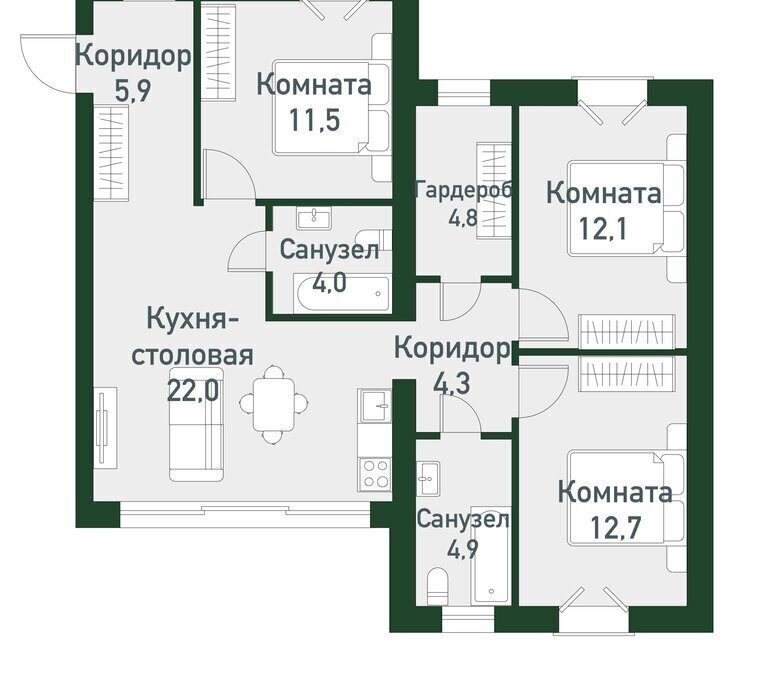 квартира р-н Сосновский п Западный р-н мкр Привилегия Кременкульское сельское поселение фото 1