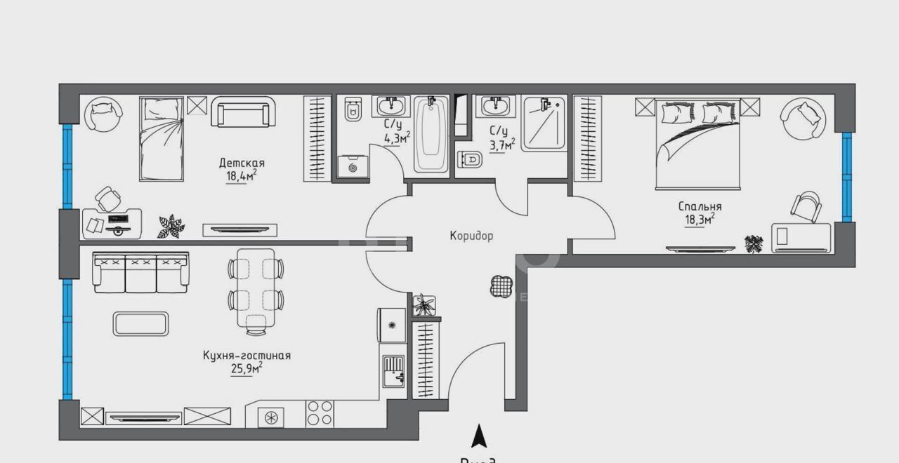 квартира г Москва метро Раменки ул Винницкая 8к/2 фото 2