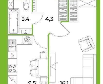 квартира г Пенза ул Бутузова 3 ЖК Арбеково Парк Октябрьский район фото 1