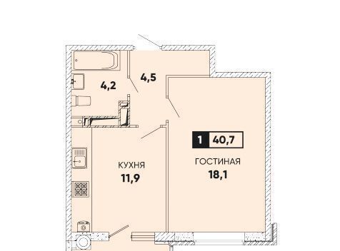 квартира г Ростов-на-Дону р-н Пролетарский ул Берберовская 2/101с 2 экорайон «Вересаево» фото 8