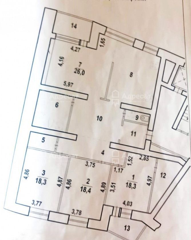 квартира г Волгоград р-н Красноармейский б-р им. Энгельса 26а фото 12