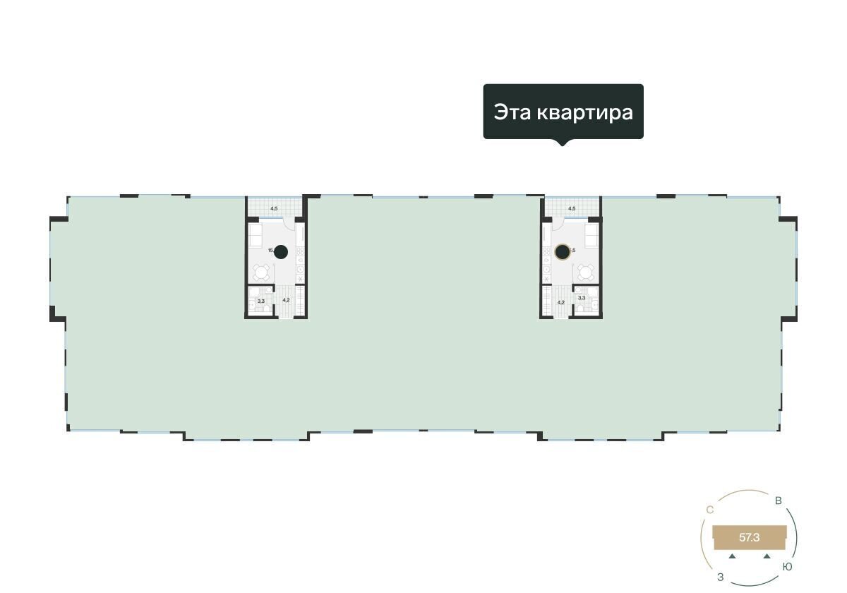 квартира г Тюмень р-н Калининский ул Ямская 991 ЖК «Эклипт» Калининский административный округ фото 2