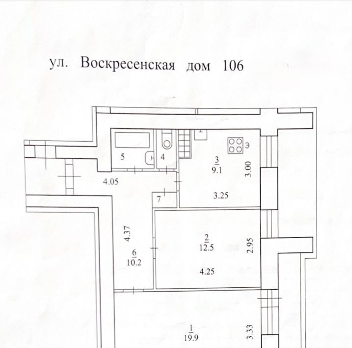 квартира г Архангельск р-н Ломоносовский округ ул Воскресенская 106 фото 21