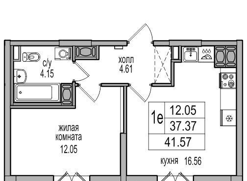 квартира г Санкт-Петербург п Парголово проезд Толубеевский 32 метро Парнас фото 1