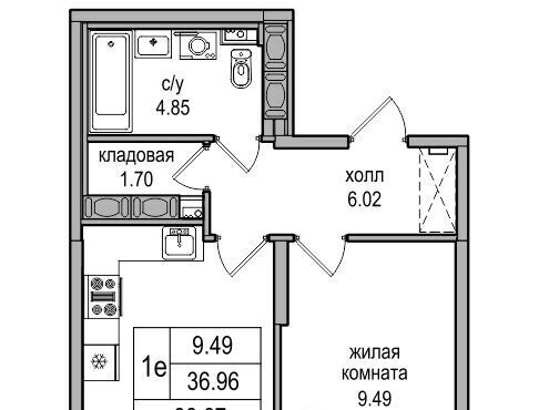 квартира г Санкт-Петербург п Парголово Парнас метро Парнас проезд Толубеевский, 34к 3 фото 1