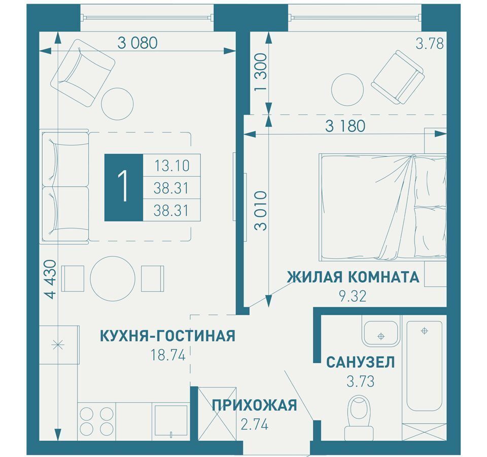 квартира г Краснодар р-н Прикубанский ул. Профессора Рудакова/Душистая/4-я Целиноградская, стр. 2 фото 1