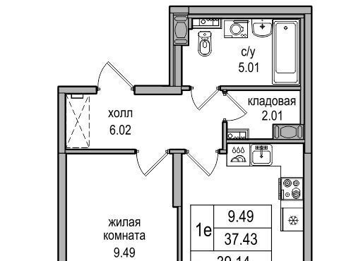 квартира г Санкт-Петербург п Парголово Парнас метро Парнас проезд Толубеевский, 34к 3 фото 1