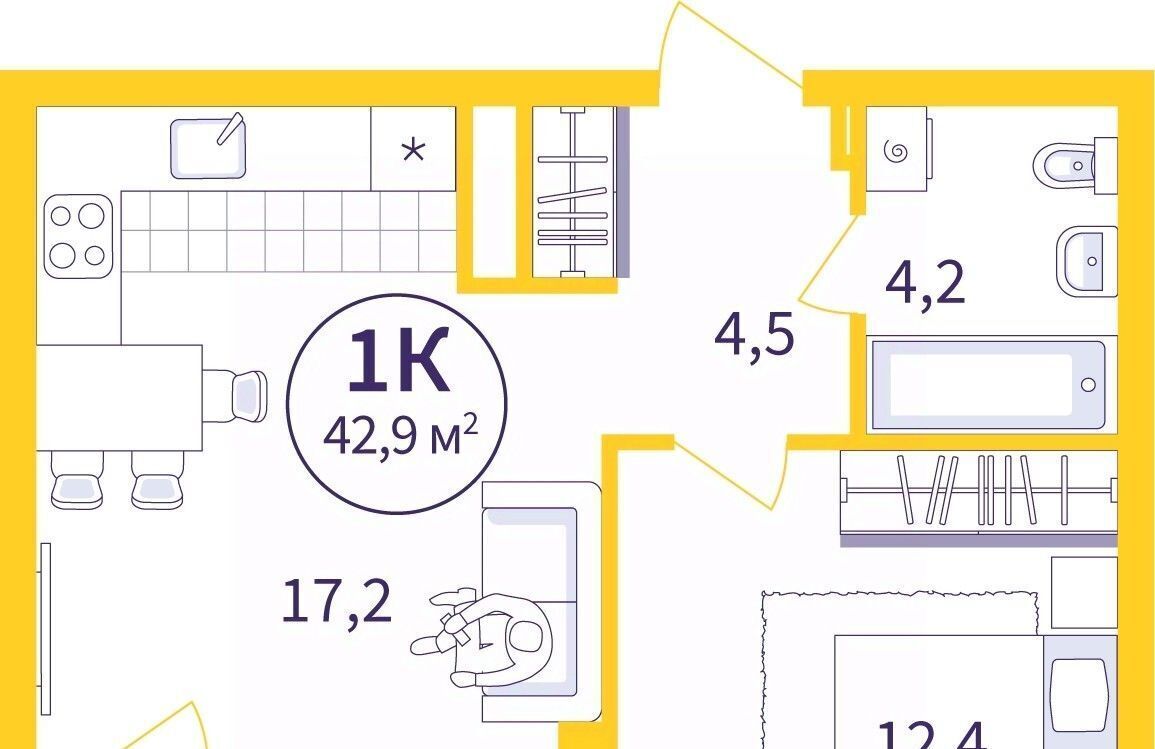 квартира г Екатеринбург Уралмаш ЖК «Астон.Время» жилрайон фото 1