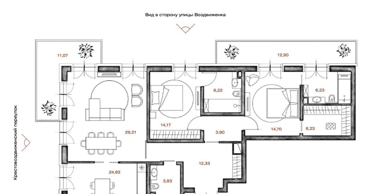 квартира г Москва метро Арбатская пер Крестовоздвиженский 4 фото 1