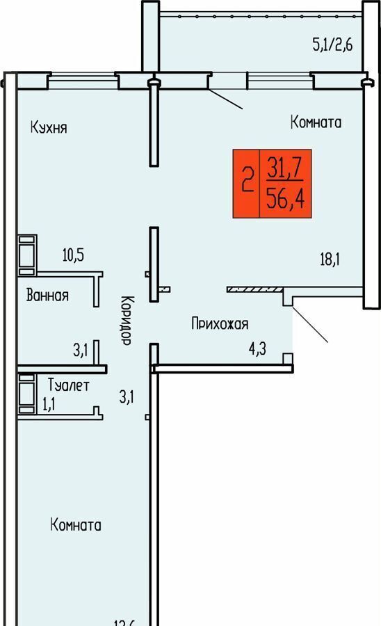 квартира г Курган Рябково ул Карбышева 52 корп. 1 фото 1