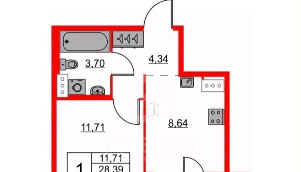 квартира р-н Всеволожский г Кудрово пр-кт Строителей 1к/1 Улица Дыбенко, Заневское городское поселение фото 2