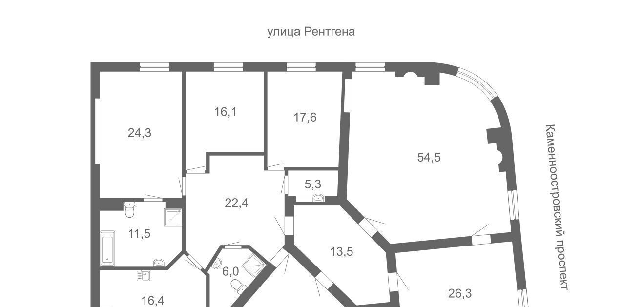 квартира г Санкт-Петербург метро Петроградская пр-кт Каменноостровский 25/2 фото 24