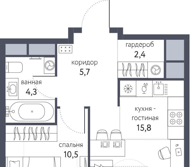 квартира г Москва метро Бульвар Рокоссовского ЖК «Сиреневый парк» фото 1