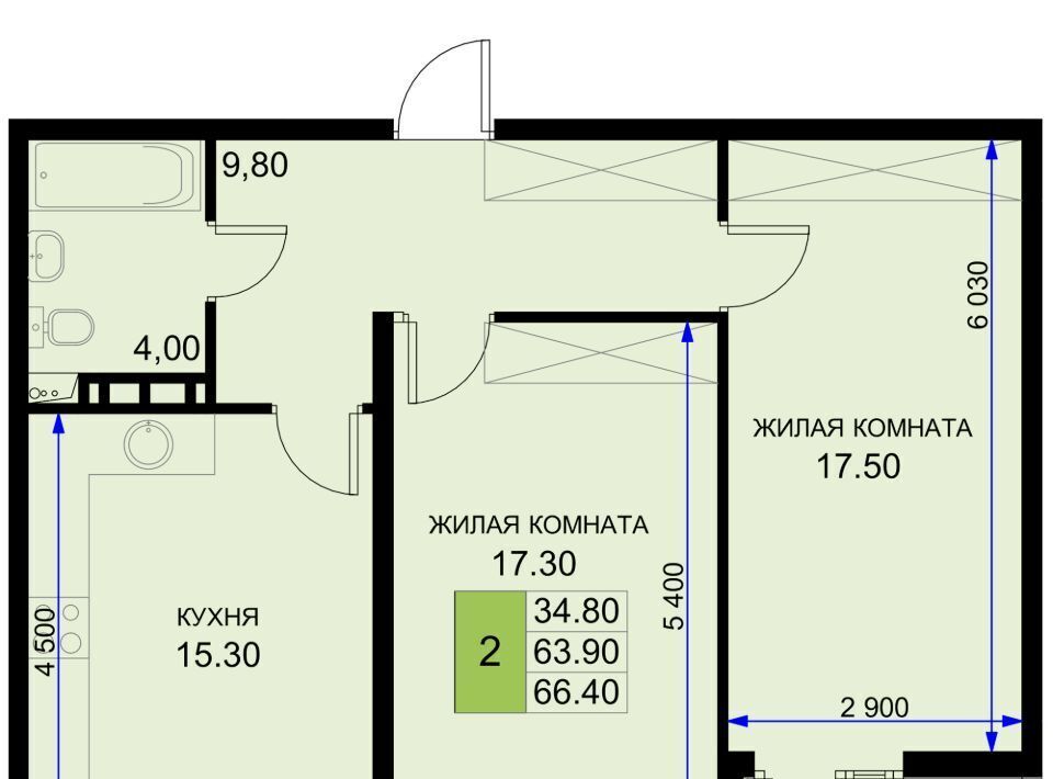 квартира р-н Динской п Южный ул Екатерининская 5к/2 ЖК «История-2» Южно-Кубанское с/пос фото 1