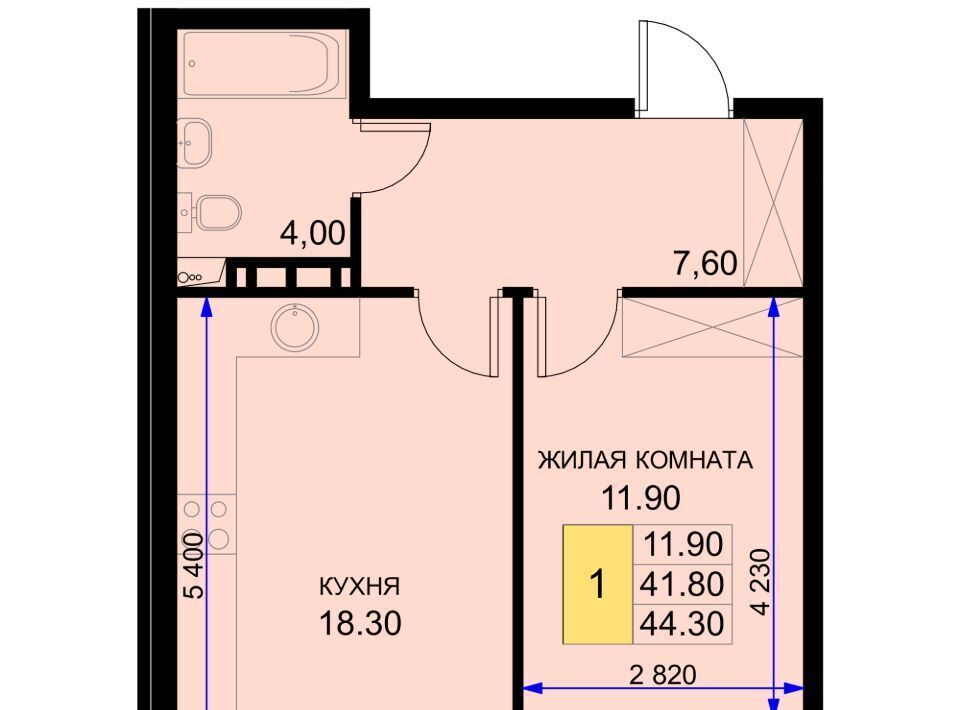 квартира р-н Динской п Южный ул Екатерининская 5к/2 ЖК «История-2» Южно-Кубанское с/пос фото 1