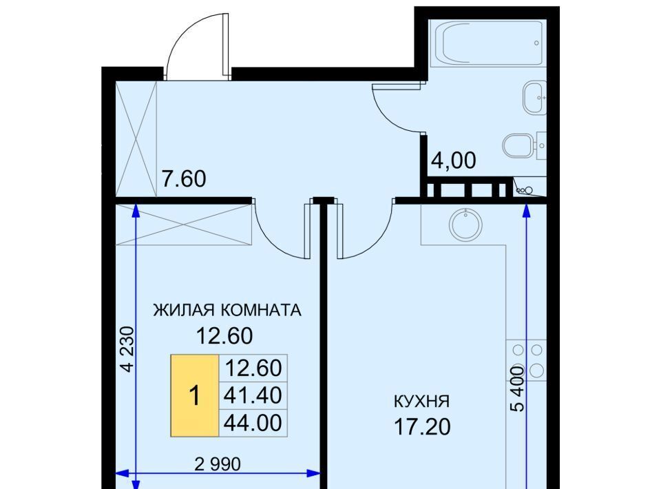 квартира р-н Динской п Южный ул Екатерининская 5к/2 ЖК «История-2» Южно-Кубанское с/пос фото 1