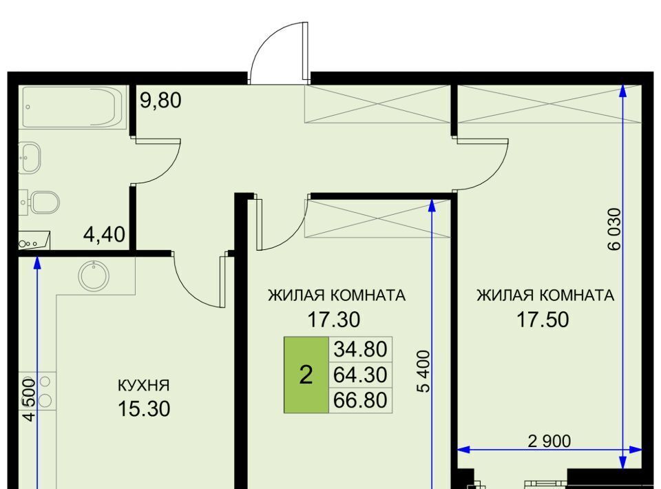 квартира р-н Динской п Южный ул Екатерининская 5к/2 Южно-Кубанское с/пос фото 1