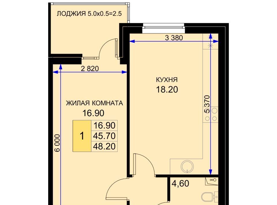 квартира р-н Динской п Южный ул Екатерининская 5к/2 ЖК «История-2» Южно-Кубанское с/пос фото 1