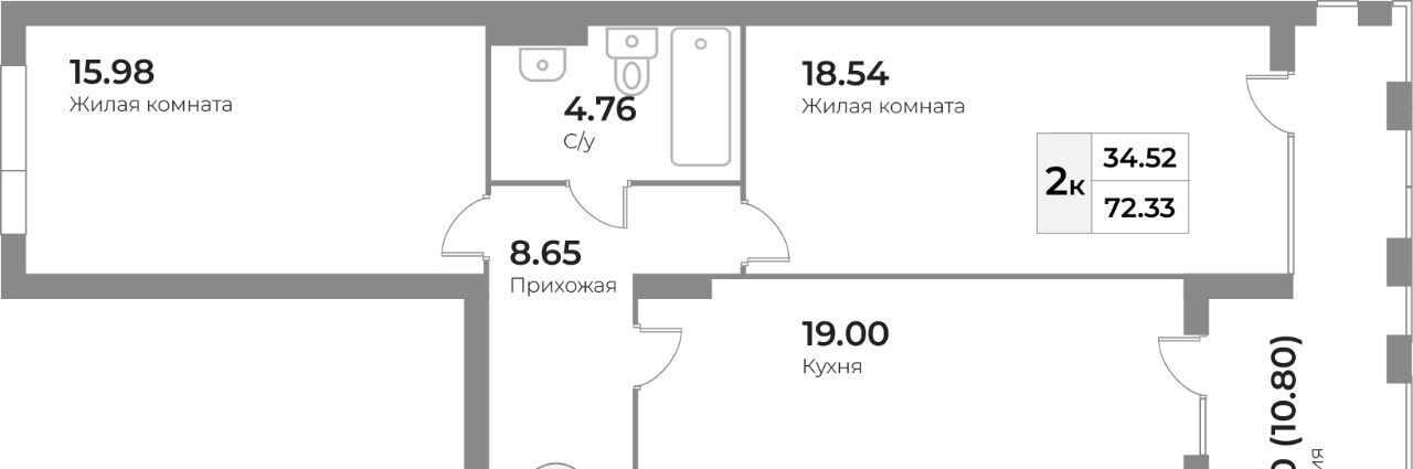 квартира г Калининград р-н Московский ул Портовая 2 ЖК «Кант Сити» фото 1