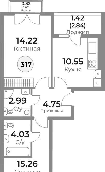 квартира г Калининград р-н Ленинградский ул Пригородная фото 1