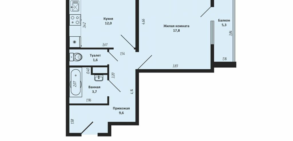 квартира г Краснодар р-н Прикубанский ул им. Александра Покрышкина 2/3 фото 12